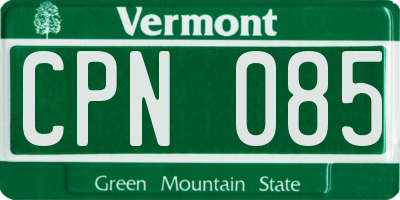 VT license plate CPN085