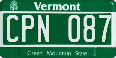 VT license plate CPN087