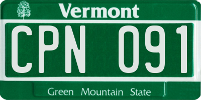 VT license plate CPN091