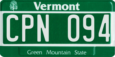 VT license plate CPN094