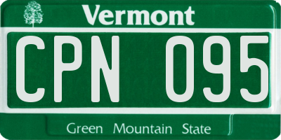VT license plate CPN095