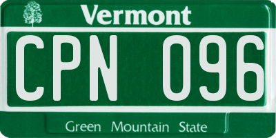 VT license plate CPN096