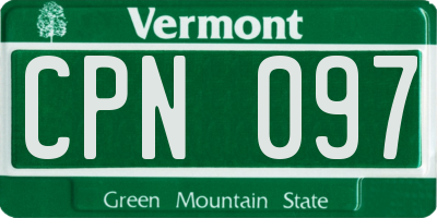 VT license plate CPN097