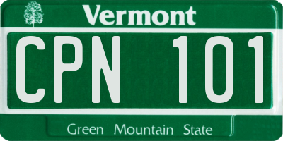 VT license plate CPN101