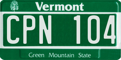 VT license plate CPN104