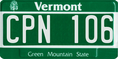 VT license plate CPN106