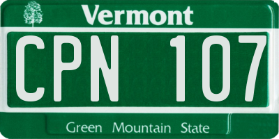 VT license plate CPN107
