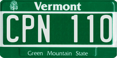 VT license plate CPN110