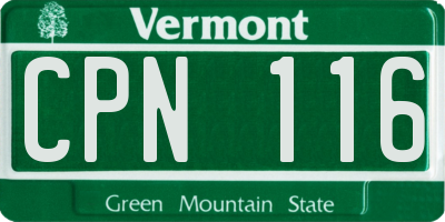 VT license plate CPN116