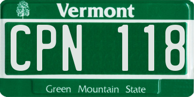 VT license plate CPN118