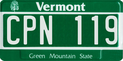 VT license plate CPN119