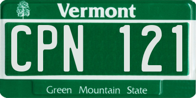 VT license plate CPN121