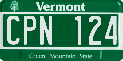 VT license plate CPN124