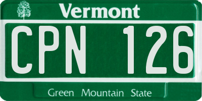 VT license plate CPN126