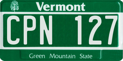 VT license plate CPN127