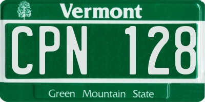 VT license plate CPN128