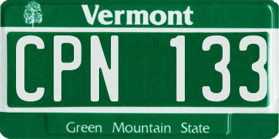 VT license plate CPN133