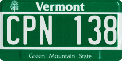 VT license plate CPN138