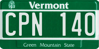 VT license plate CPN140