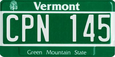 VT license plate CPN145
