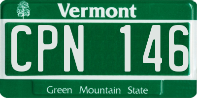 VT license plate CPN146