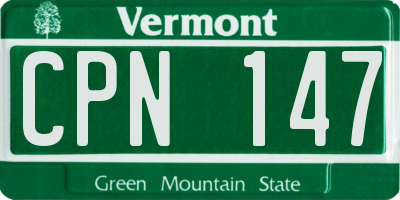 VT license plate CPN147
