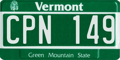 VT license plate CPN149