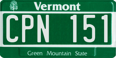 VT license plate CPN151