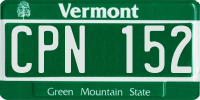VT license plate CPN152