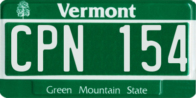VT license plate CPN154