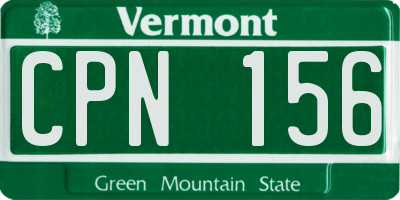 VT license plate CPN156