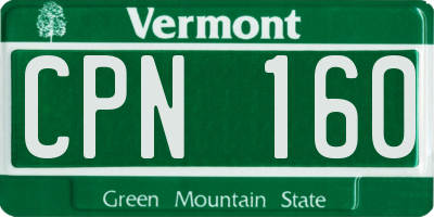 VT license plate CPN160