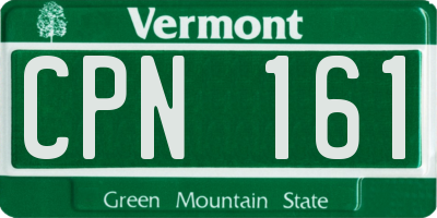 VT license plate CPN161