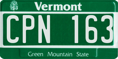 VT license plate CPN163