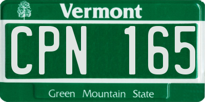VT license plate CPN165