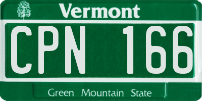 VT license plate CPN166