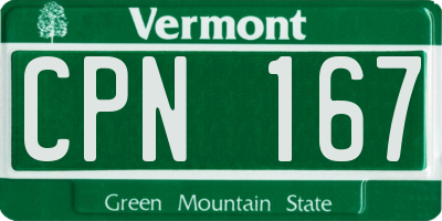 VT license plate CPN167