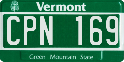 VT license plate CPN169