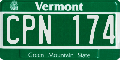 VT license plate CPN174