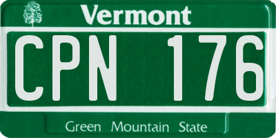 VT license plate CPN176