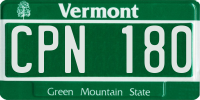VT license plate CPN180