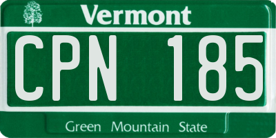 VT license plate CPN185