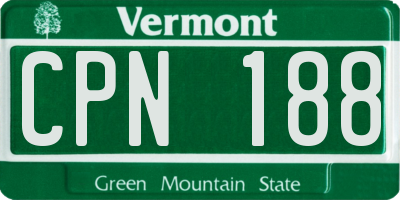 VT license plate CPN188