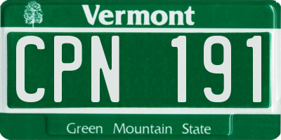 VT license plate CPN191