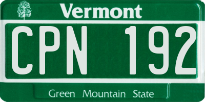 VT license plate CPN192