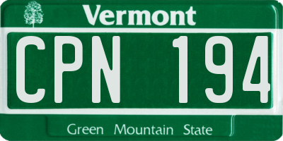 VT license plate CPN194