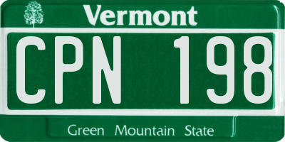VT license plate CPN198