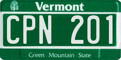 VT license plate CPN201