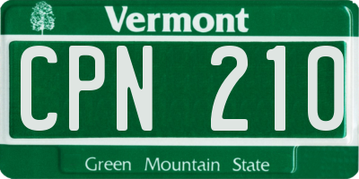VT license plate CPN210