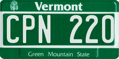 VT license plate CPN220